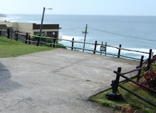 Parking area at holiday accommodation chalets, WindSong, Ifafa Beach
